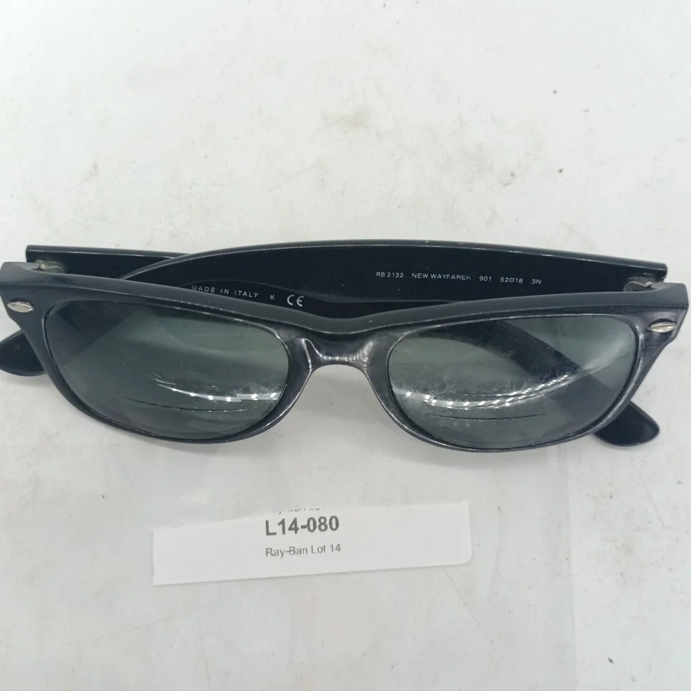 Ray-Ban RB2132 New Wayfarer 901 Black Sunglasses Made Italy Frames Only 80
